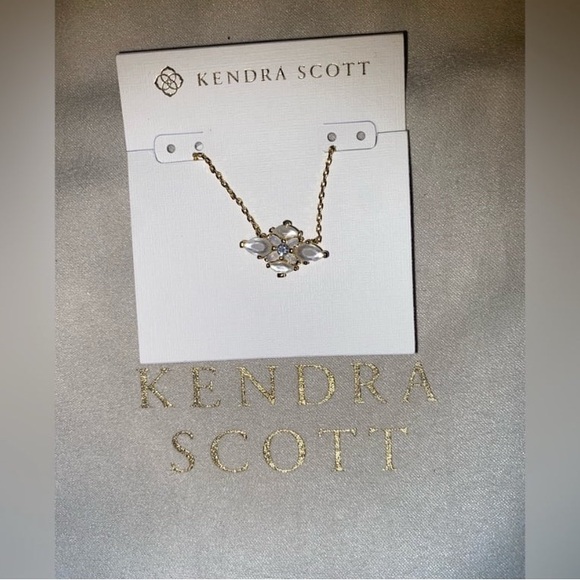 BNWT Kendra Scott Gold Abbie Crystal Nexklace in Neutral Mix $85 - Picture 3 of 4